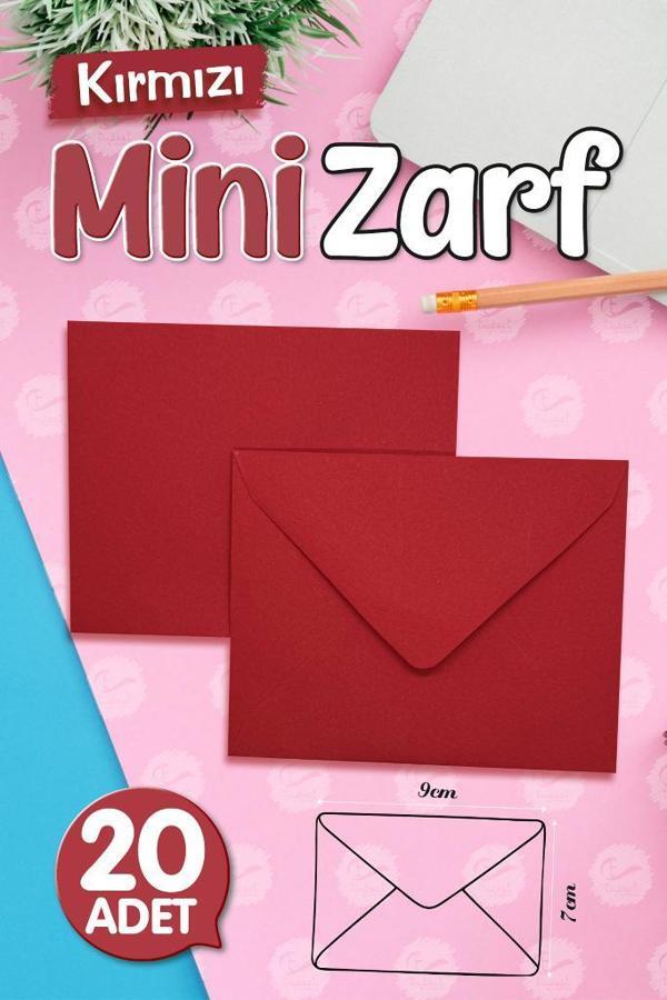 Mini Zarf Kırmızı 9x7 cm 20 adet-MZ114 - Image 1