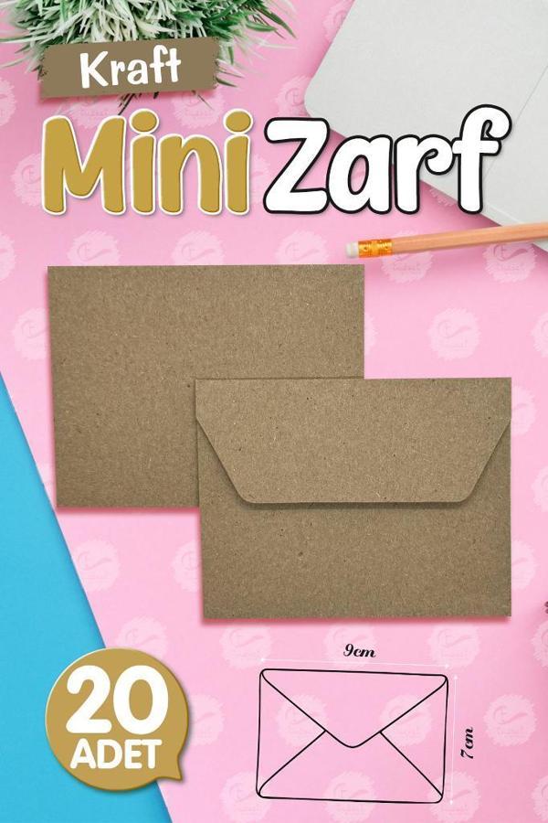 Mini Zarf Kraft 9x7 cm 20 adet-T362 - Image 1