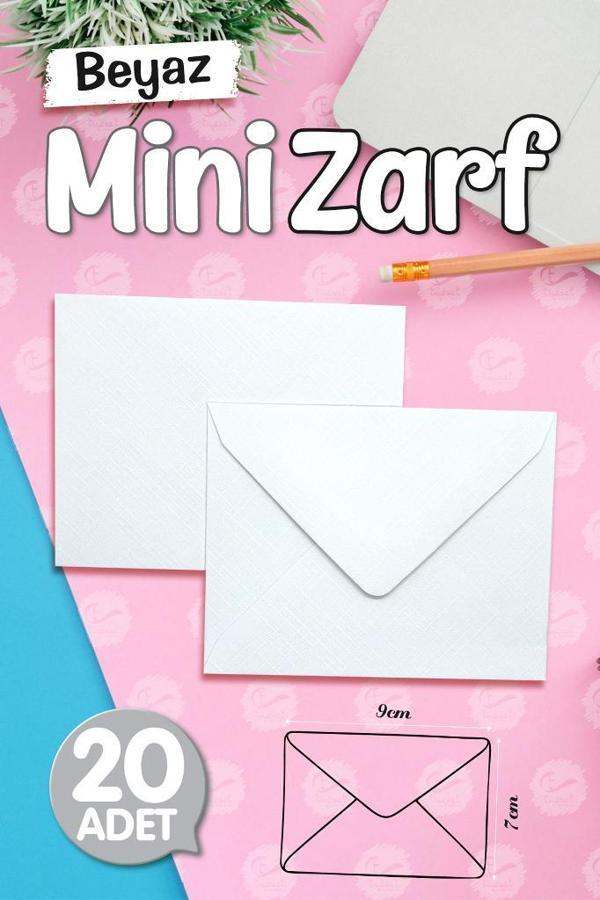 Mini Zarf Beyaz 9x7 cm 20 adet-MZ118 - Image 1