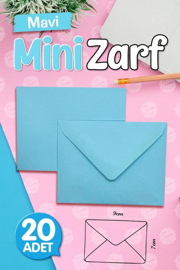Mini Zarf Mavi 9x7 cm 20 adet-MZ117 - Image 1