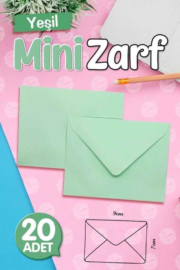 Mini Zarf yeşil 9x7 cm 20 adet-MZ116 - Image 1