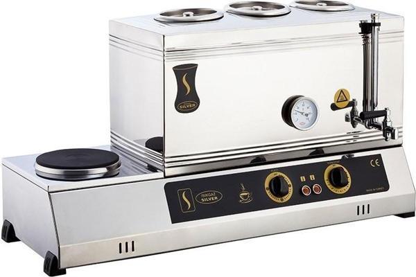 Işıkgaz Silver 60 Lık Elektrikli 40 Litre 3 Demlikli Çay Kazanı - Image 1
