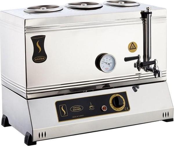 Işıkgaz Silver 60 Lık Elektrikli 40 Litre 3 Demlikli Çay Kazanı - Image 1