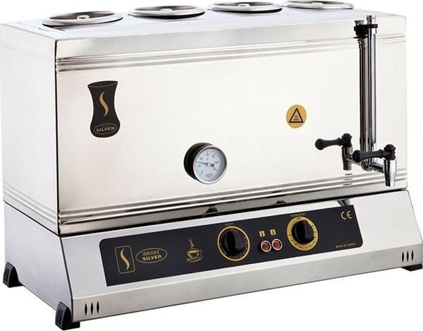 Işıkgaz Silver 85 Lik Elektrikli 60 Litre 4 Demlikli Çay Kazanı - Image 1