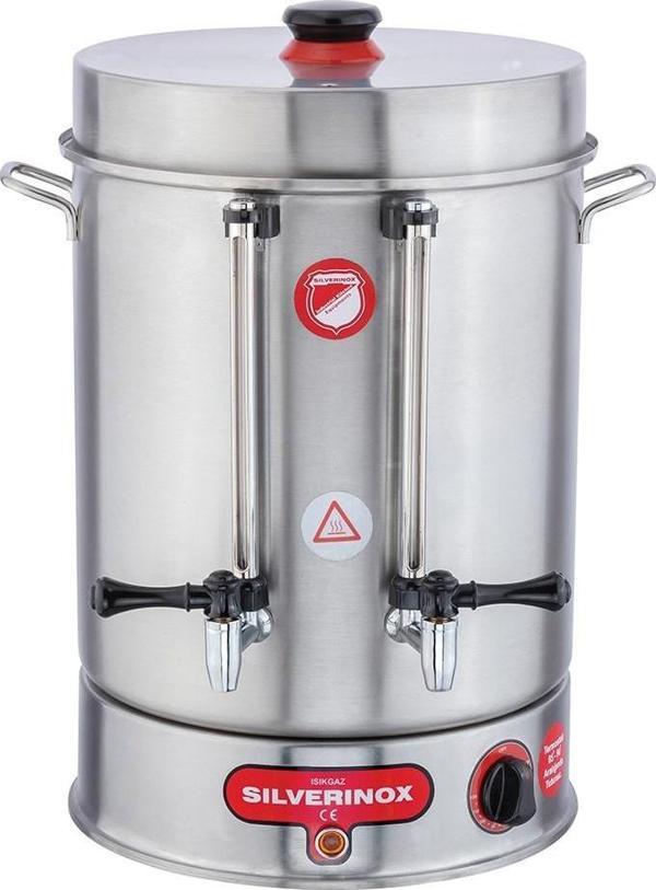 Işıkgaz Silver Metal Musluk 80 Bardak Çay Makinesi 9 Lt Çay Potu - Image 1