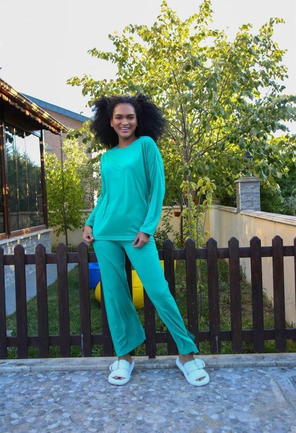 Celira Kadın Penye Bol Paça Pijama Takım 4124 - Image 1