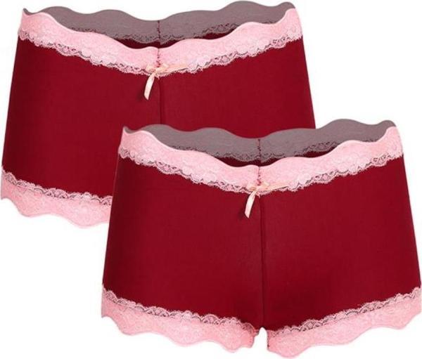 Celira Kadın Pamuklu 2li Boxer Bordo 40265 - Image 1
