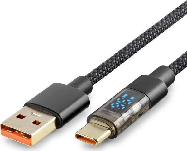 Büro Ev Ofis Personel Cep Telefonu için 1.2MT Siyah 35W Akıllı Type-C To Usb Kablo - Image 1