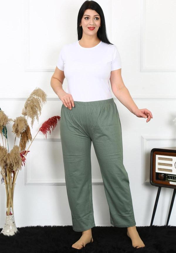 Celira Kadın Pamuklu Büyük Beden Alt Pijama Yeşil - Image 1