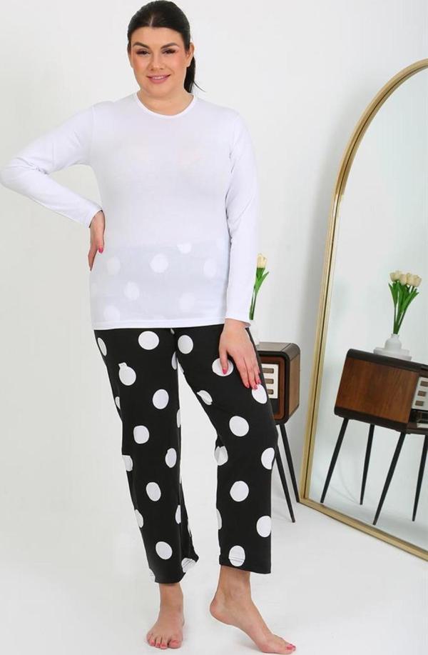 Celira Kadın Büyük Beden Tek Alt Pijama Siyah 27553 - Image 1