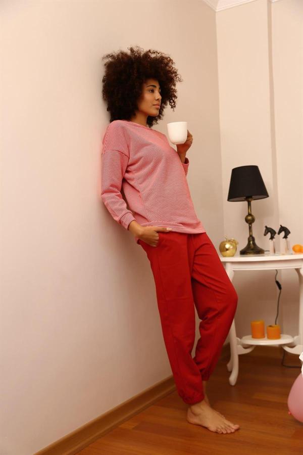 Celira Kadın Uzun Kol 3 İplik Penye Pijama Takım 4184 - Image 1