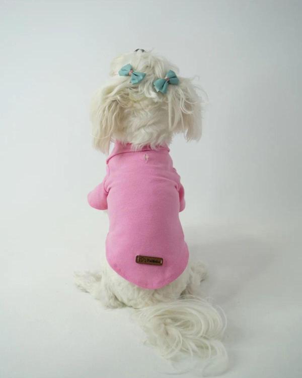 Patilinka Kedi - Köpek Polo Yaka Tişört Pembe - Image 1