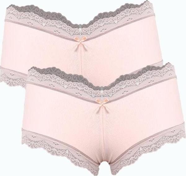 Celira Kadın Pamuklu 2li Boxer Pudra 40277 - Image 1