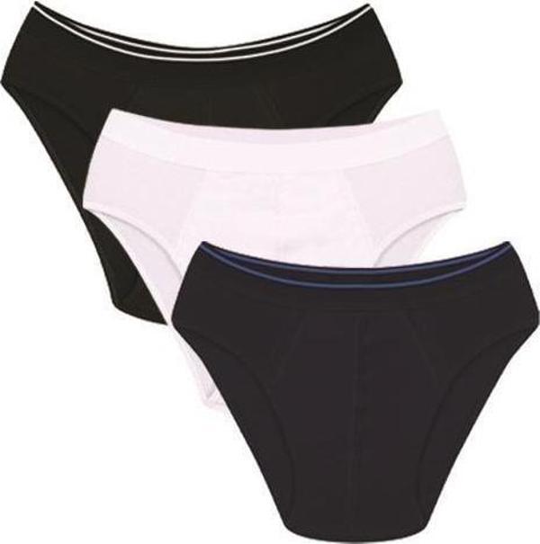 Celira Erkek Pamuk 3lü Siyah Beyaz Laci Likralı Slip 40122 - Image 1