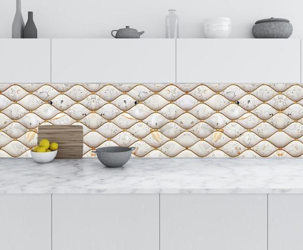 Mutfak Tezgah Arası Folyo Fayans Kaplama Folyosu 3D Soyut Karo 60x300 CM - Image 1