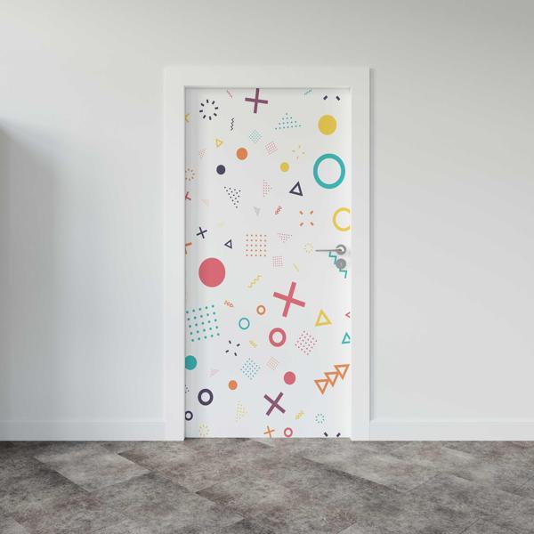 Kapı Giydirme Kapı Sticker Folyosu Geometrik Şekiller - Image 1