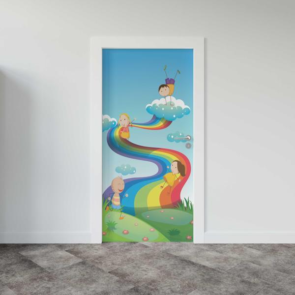 Kapı Giydirme Kapı Sticker Folyosu Gökkuşağı - Image 1