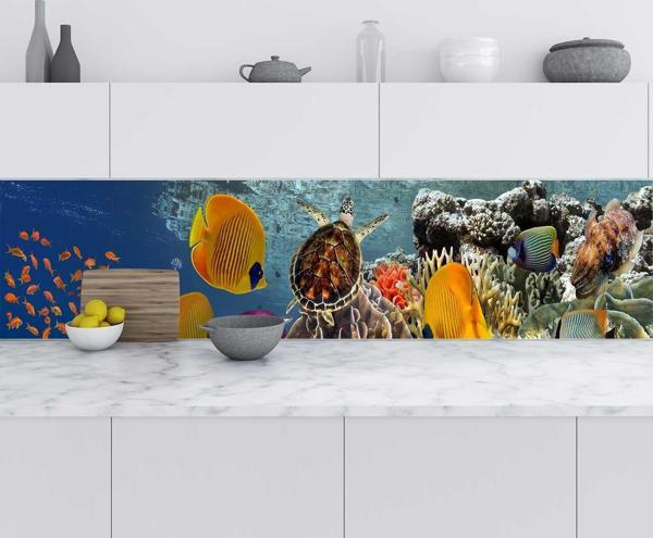 Mutfak Tezgah Arası Folyo Fayans Kaplama Folyosu Kızıldeniz 60x300 CM - Image 1