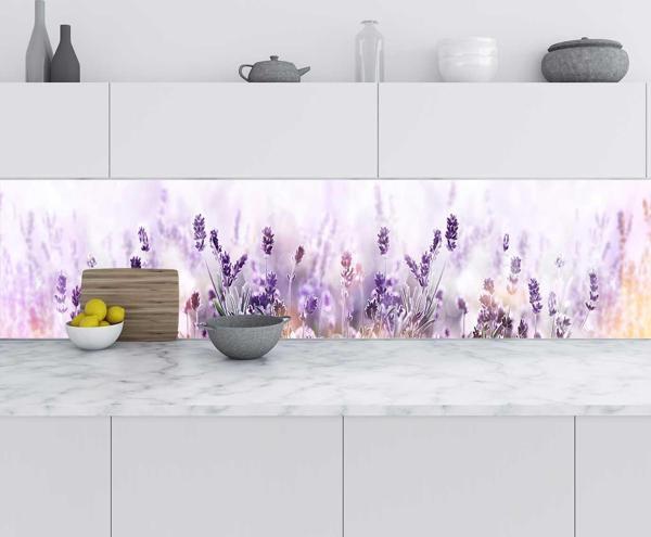 Mutfak Tezgah Arası Folyo Fayans Kaplama Folyosu Lavanta Çiçek 60x400 CM - Image 1