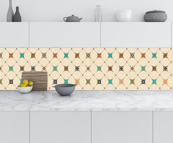 Mutfak Tezgah Arası Folyo Fayans Kaplama Folyosu Majolika Motif 2 60x100 CM - Image 1