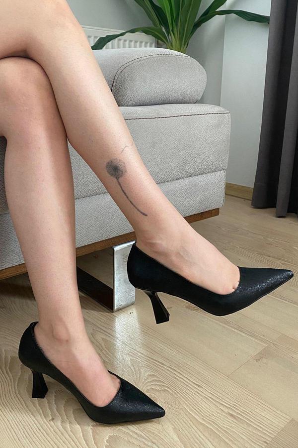 Preshley Kadın Samba Siyah Saten Stiletto - Image 1