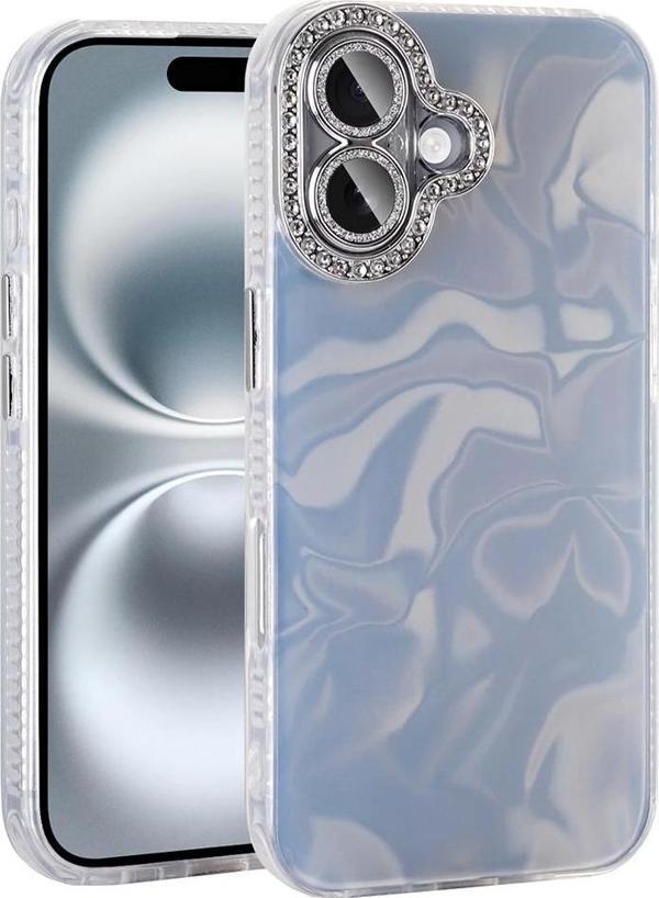 Apple iPhone 16 Plus Kılıf Airbagli Parlak Taş Detay Tasarımlı Zore Esila Kapak - Image 1