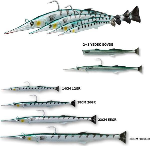 Savage gear 3D Needlefish Pulsetail 2+1 14cm 12gr Silikon Yem Pink Silver - Image 1