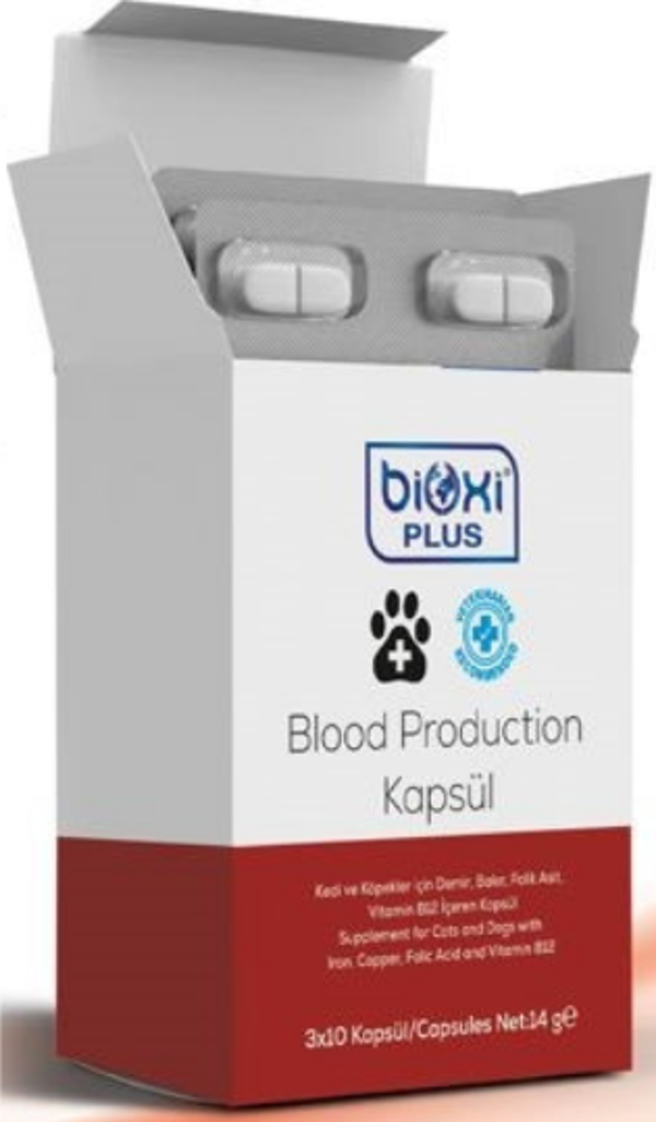 Bioxi Plus Blood Production Kapsül Demir Bakır Folik Asi B vitamini 30 kapsül - Image 1