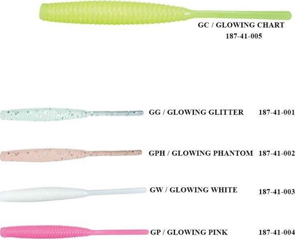 Rapture Mebaru Aji Worm Lrf 5cm 1gr Silikon Yem Glowing Chart - Image 1