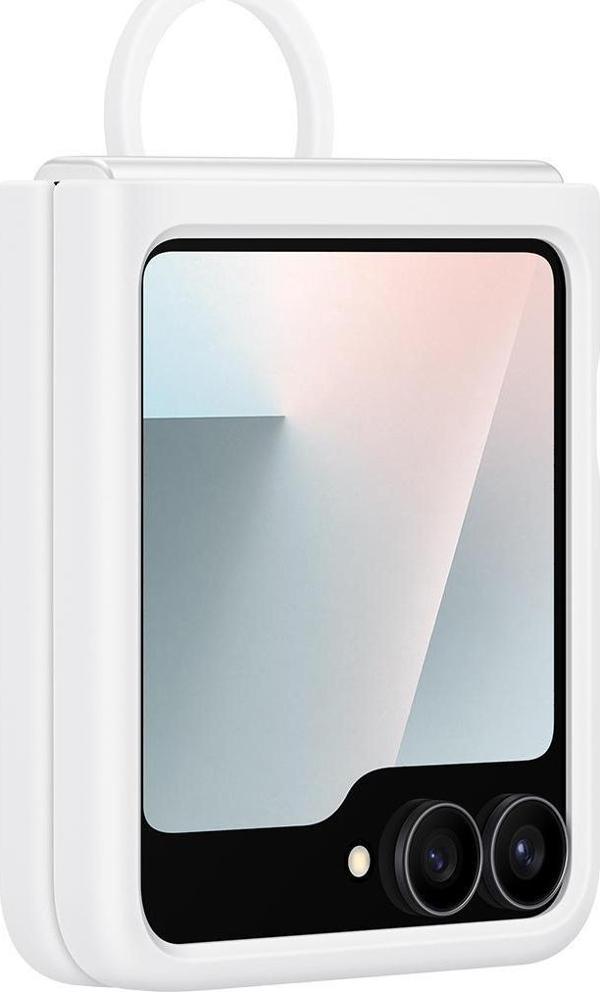 Samsung Galaxy Z Flip FE Yüzüklü Silikon Kılıf - Beyaz - Image 1