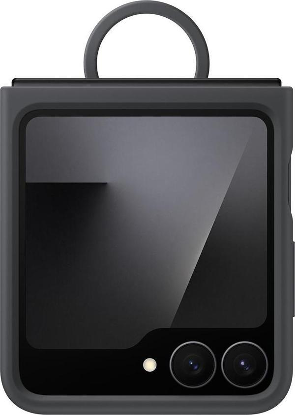 Samsung Galaxy Z Flip FE Yüzüklü Silikon Kılıf - Siyah - Image 1