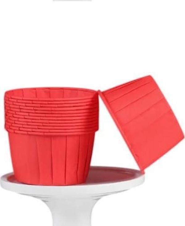 Cupcake/Muffin /Suffle Kek Kapsülü Kırmızı 50 Li - Image 1