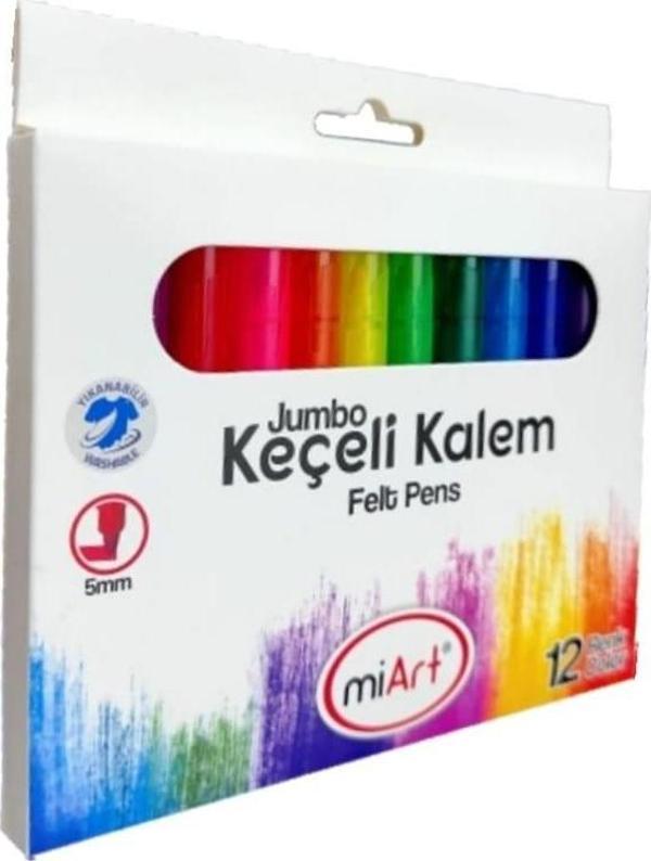 Miart Jumbo Keçeli Kalem 12 Renk - Image 1