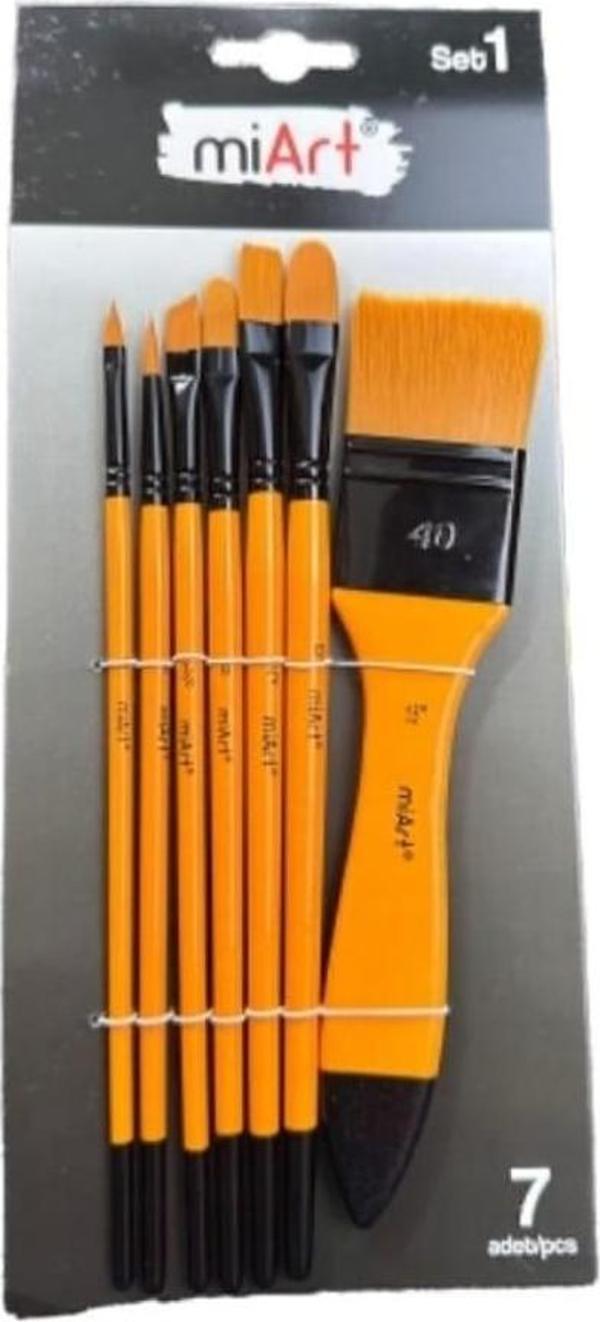 Miart Karma Fırça Seti 7’li Zemin Fırçalı Set (2-6-3/8-8-12-1/2-1.5) - Image 1