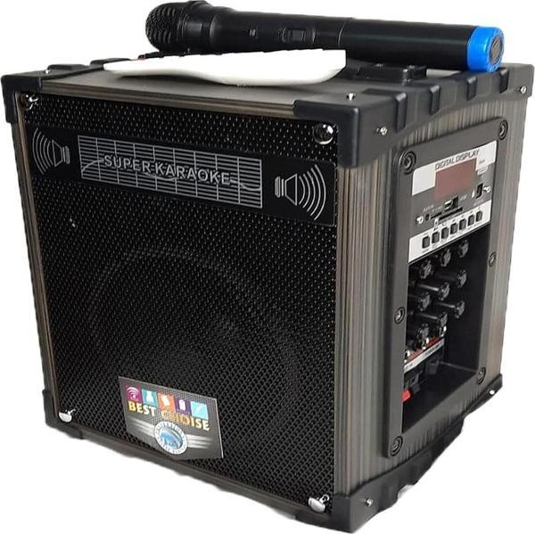 Coverzone Bluetooth Hoparlör Profesyonel Kontrol Panelli Amplifikatör Tek Mikrofon Kumandalı Müzisyen Sokak Sanatçısı Konuşma Panel Ahşap Klasik Tasarım Aux Tf Kart Usb Bass MN35 - Image 1