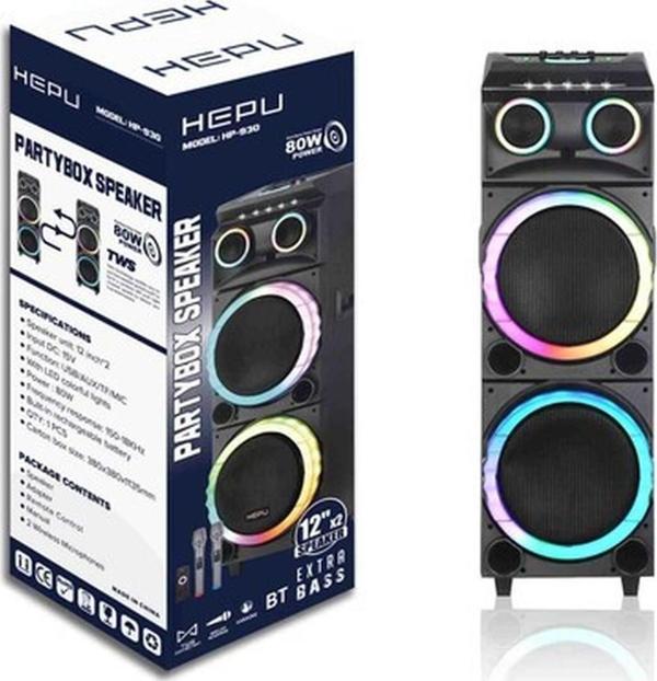 Hepu 930 2 Mikrofonlu Bluetooth Hoparlör Parti Boy - Image 1