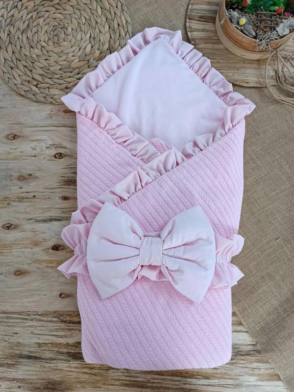 Yenidoğan Tericotton Kumaş Multi Mevsimlik Bebek Battaniyesi Kundak Pembe - Image 1