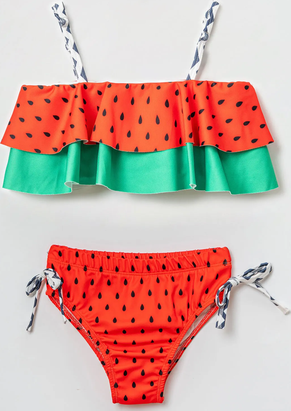 Kız Çocuk Karpuz Desenli Mayo Bikini Takım - Image 1