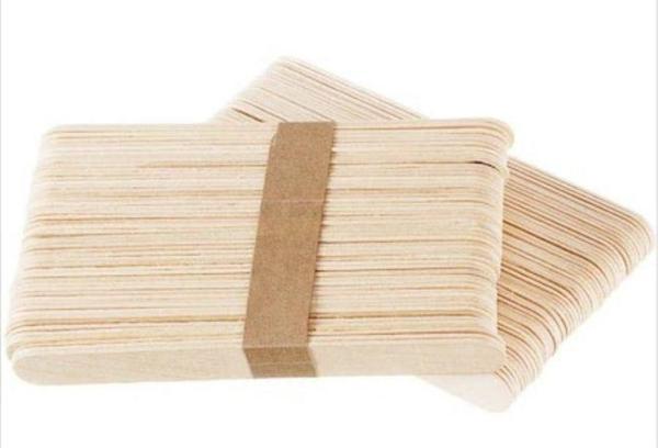 Ahşap Çubuk Dil Çubuğu BÜYÜK Dondurma Çubuğu Renksiz 50 li Paket - Image 1