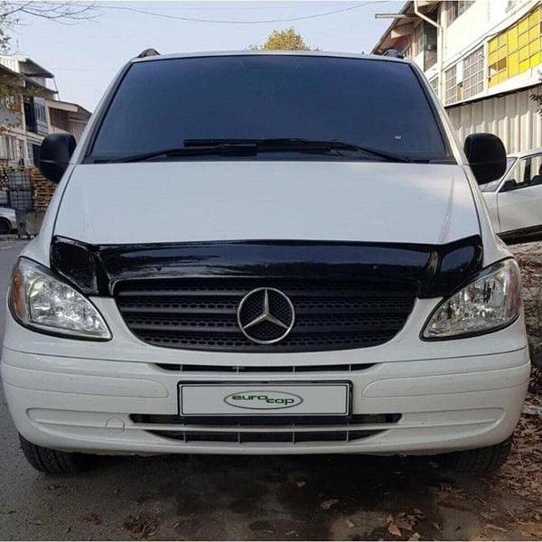 Mercedes Vito W639 Ön Kaput Koruma Rüzgarlığı 3mm Akrilik (abs) Parlak Siyah Deflektör 04-10 - Image 1