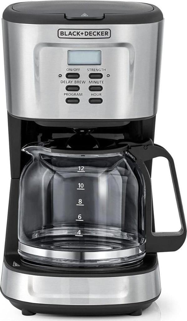 900W 12 Fincan Programlanabilir Kahve Makinesi - 1.5L Cam Sürahi, Dijital LCD Ekran - Image 1