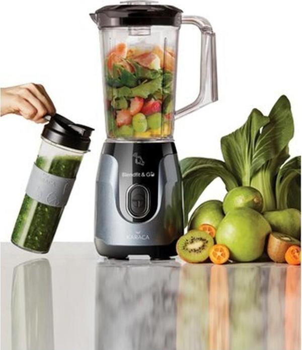 Karaca Plastik Blendfit Antrasit Smoothie Go Blender Set 1000 ml 500 - 800 Watt Plastik  Gri - Image 1