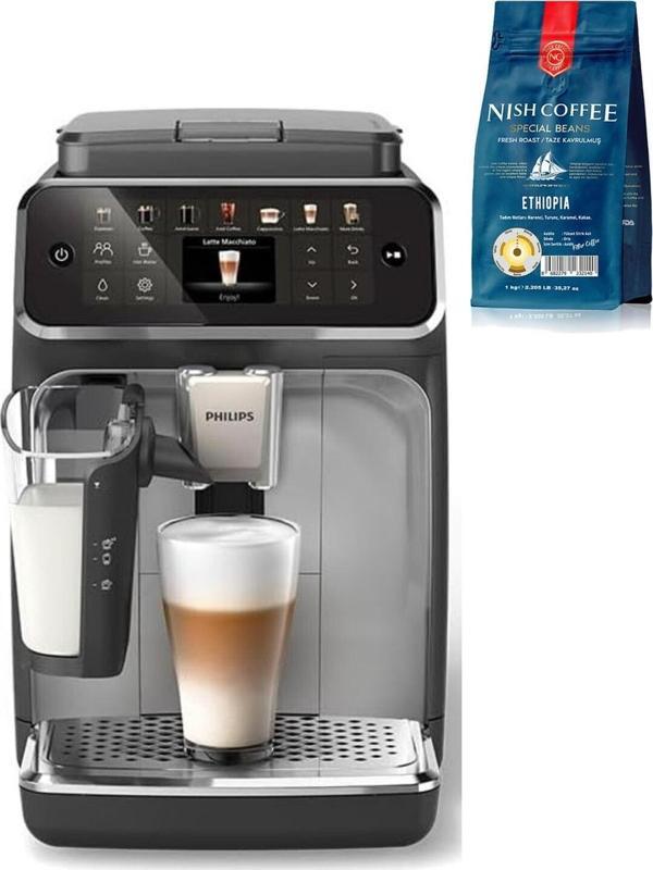 LatteGo Espresso Makinesi, 4400 Serisi, SilentBrew Teknolojisi,  1 Kg Çekirdek Kahve Hediye - Image 1