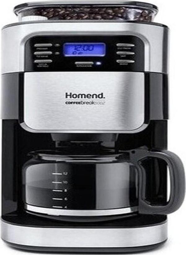 Homend 5002 Coffeebreak Öğütücülü Filtre Kahve Makinesi Inox - Siyah - Image 1