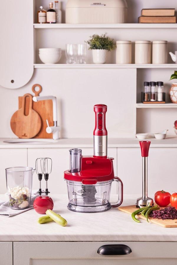 Mastermaid Prosteel 2000W Mutfak Robotu Kırmızı - Image 1