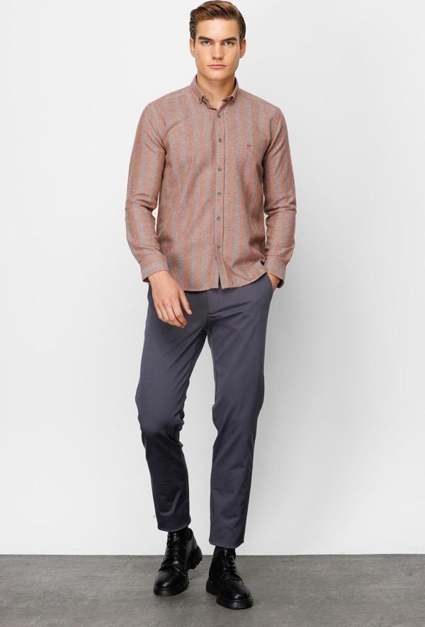 Erkek Kiremit Dynamic Fit Ted Baker Düğmeli Gömlek - Image 1