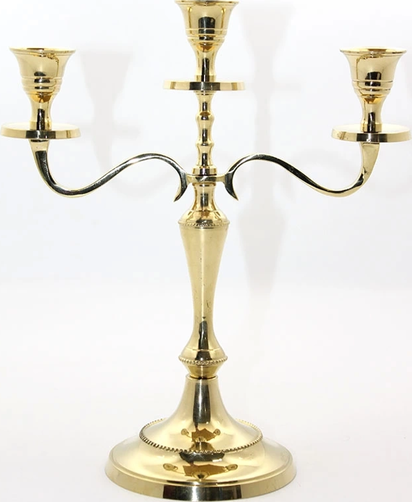 Pirinç 3'lü Şamdan 4612 - Image 1