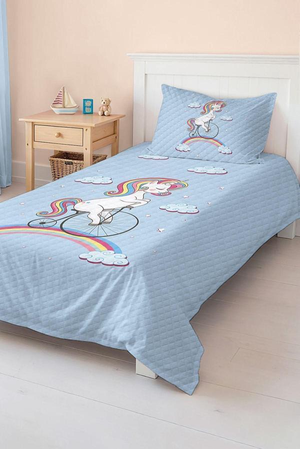 Realhomes Unicorn Temalı Çocuk Ve Genç Odası İçin Tek Kişilik Pike Takımı - Image 1