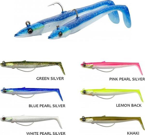 Savage Gear Sandeel V2 14cm 33gr 2+1 Silikon Yem Pink Pearl Silver - Image 1