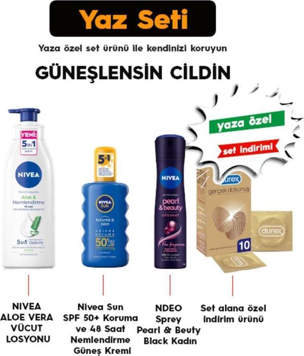 Nivea Baby Güneş Kremi Seti, Aloe Vera Vücut Losyonu, Ndeo Sprey Pearl & Beuty Deodorant - Image 1
